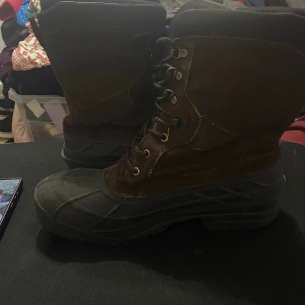 KAMIC‎ NATION-PLUS WK0097 Men's SIZE 13 Brown and Black Snow BOOTS LACE UP GUC